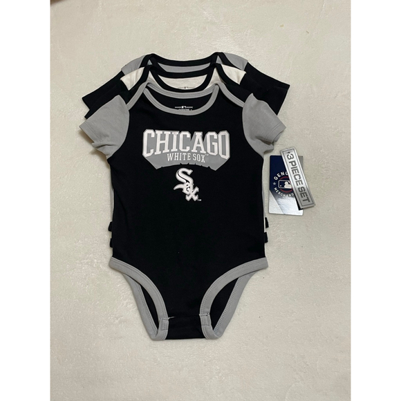 Unbranded Other - Baby Chicago White Sox Bodysuits 3-Piece Set 12 Months Black Gray